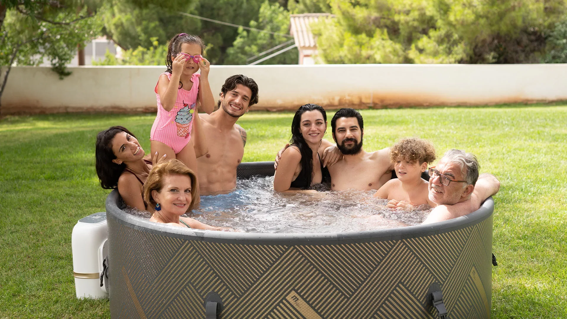 MSPA 6 Person Frame Mono Round Inflatable Spa