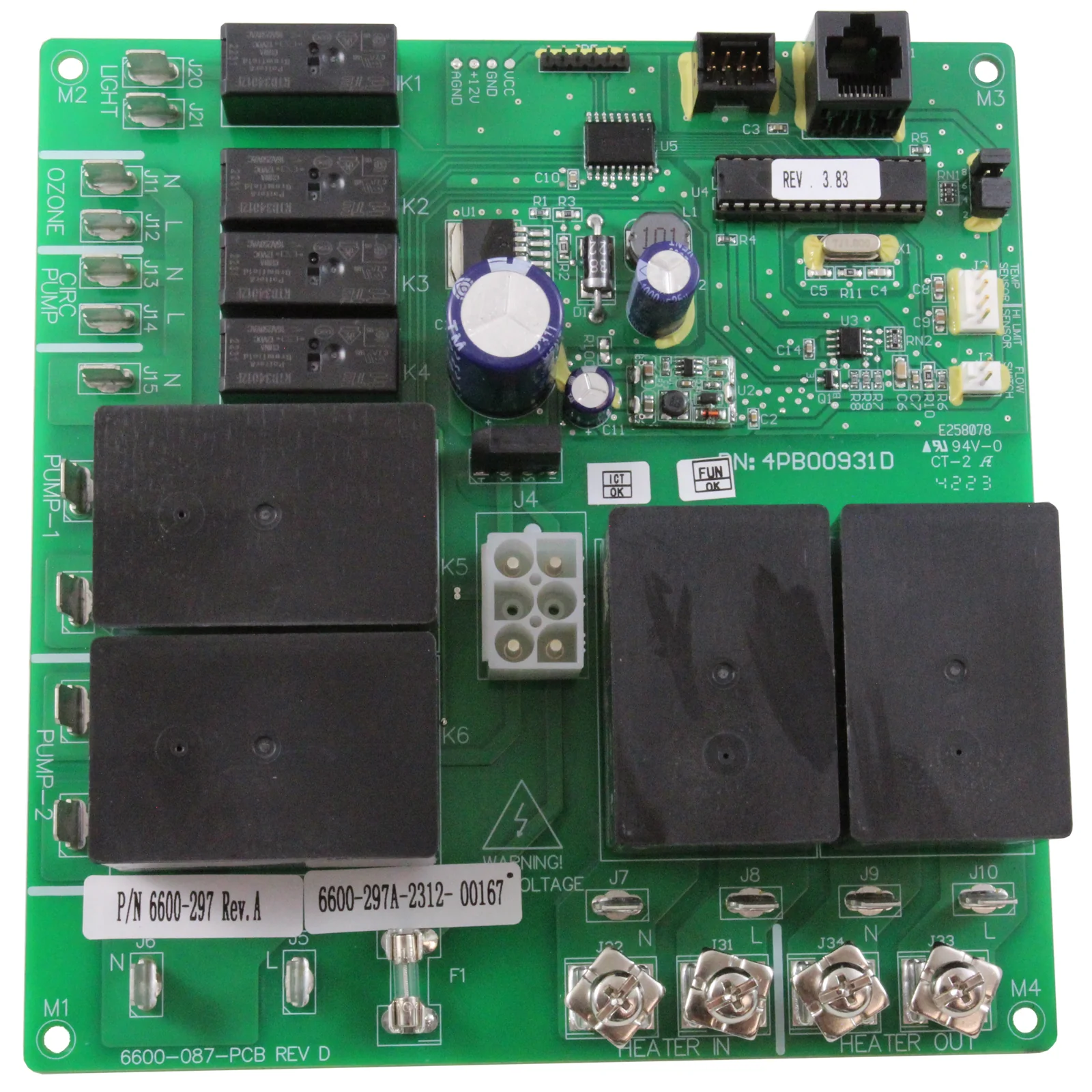 PCB, Jacuzzi J300, 2-Pump, 230V, 50/60Hz — image 2