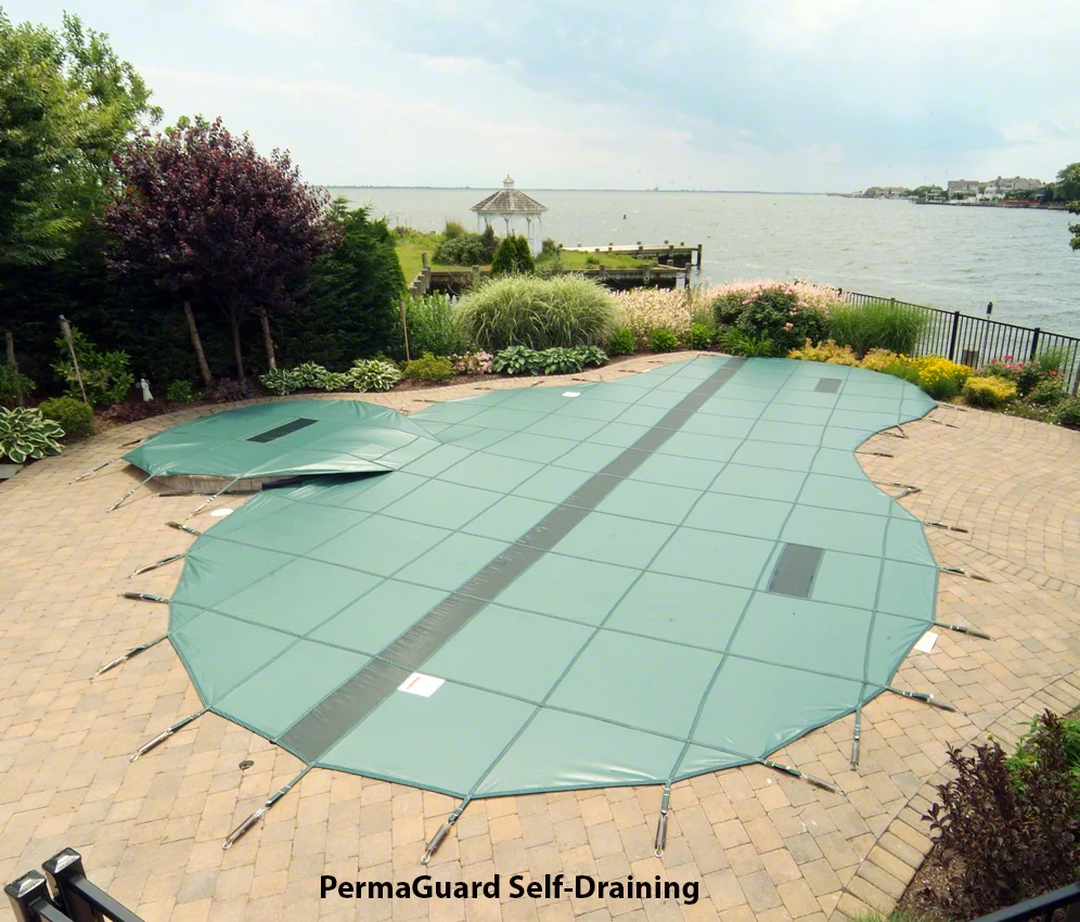 PermaGuard Solid Vinyl Rectangular Safety Pool Cover 15 x 34 Feet With Drain — image 3