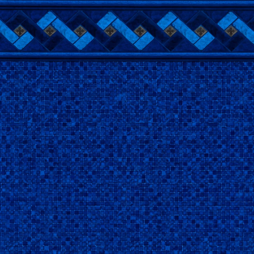 15' Round Midnight Sapphire Mosaic Above Ground Unibead Pool Liner - 35ga Premium Gauge -52" Wall Height