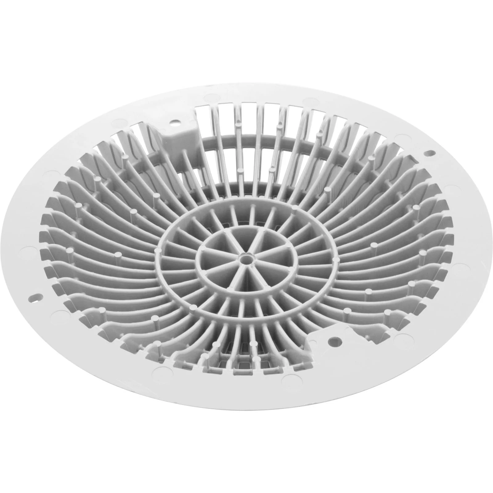 Main Drain Grate, Retro 8" Round, MoFlow, w/Hardware, White — image 2