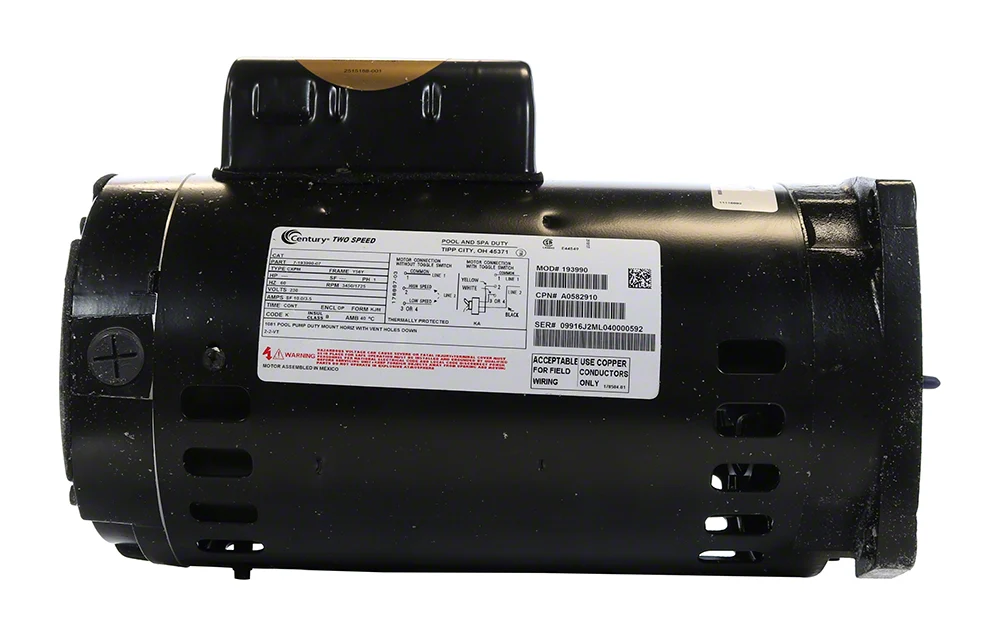 2-1/2 HP Pump Motor - 2-Speed 230 Volts - SHPM/PHPF