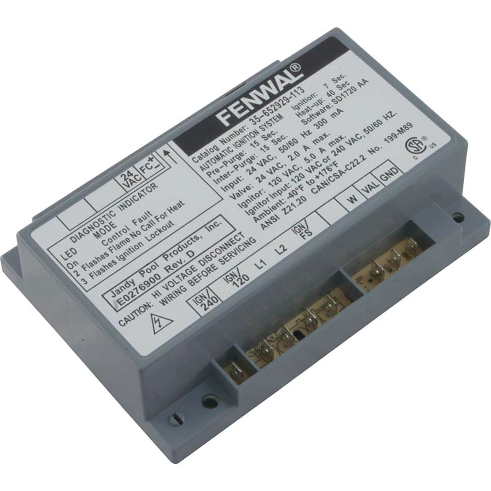 Ignition Control, Zodiac Jandy LRZE