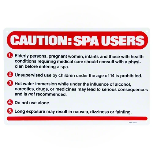 Poolmaster Caution: Spa Users Sign 40360