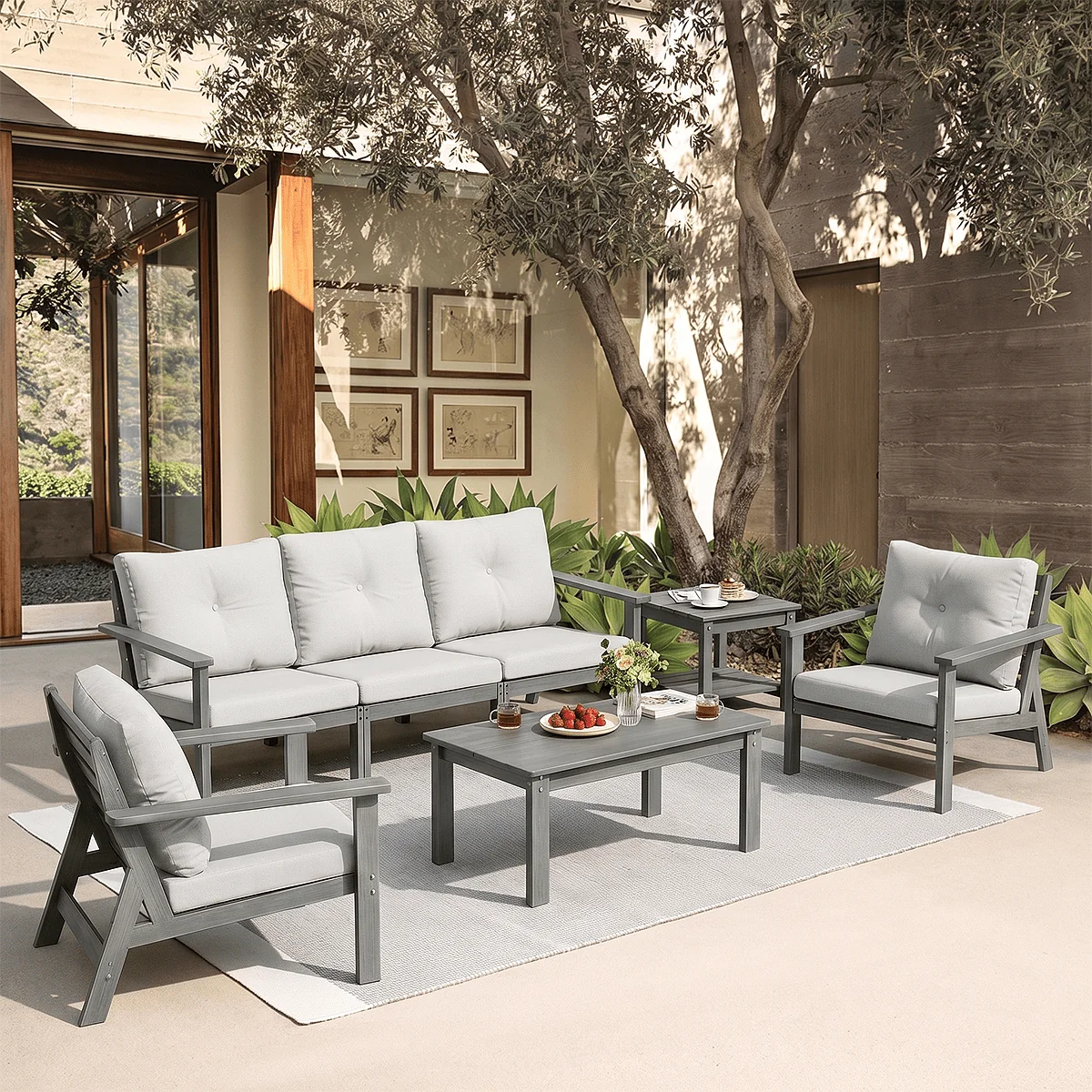 Corex HDPE Outdoor Sectional Sofa, 7-Piece