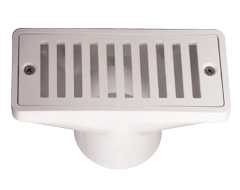 Gutter Drain and Grate - 2 Inch Socket - 2 x 4 Inch Grate - White — image 3