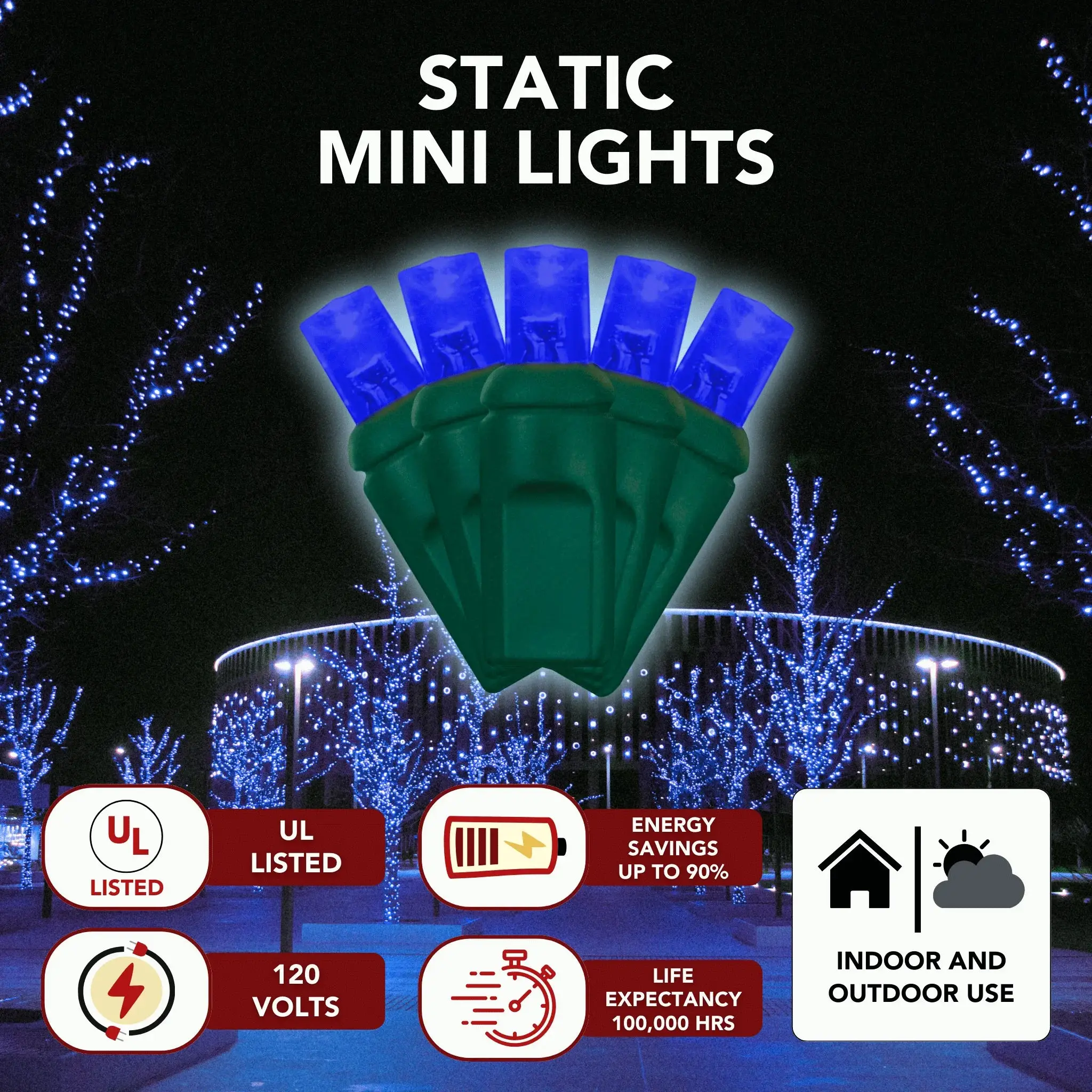 LED Mini Lights 5MM Blue Static - 6" Spacing — image 3